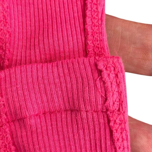 Zara Pink Ruffled Sleeve Bodysuit Ribbed Body Size M - Picture 6 of 10
